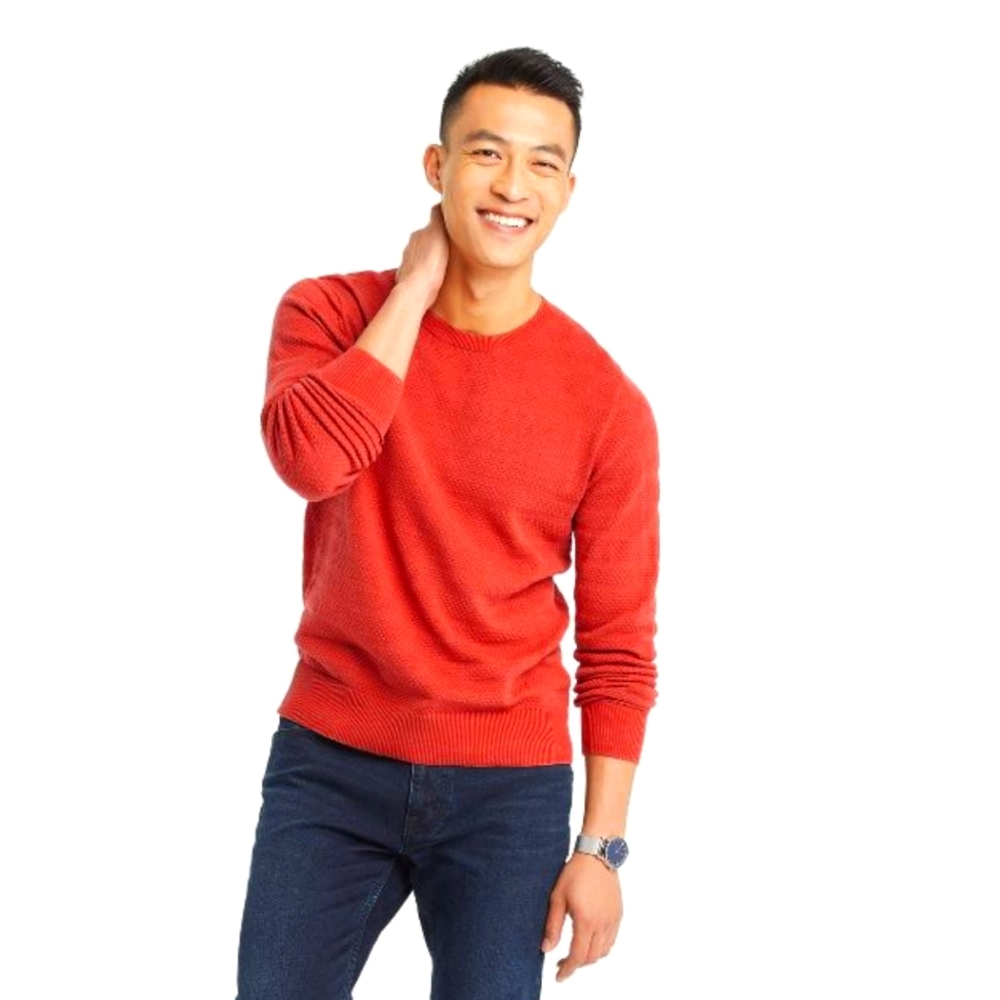 Gap Mens Orange Crewneck Sweater with Long sleeve - size XS